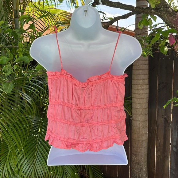 VERO MODA Pink Shoulder Tie Tank Top size small - Picture 4 of 11